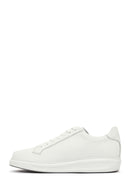 Men's White Lace-up Leather Sneaker | Derimod Men's White Lace-up Leather Sneaker | Derimod