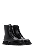 Men's Black Leather Zippered Boots | Derimod Men's Black Leather Zippered Boots | Derimod