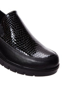 Kadın Siyah Deri Dolgu Topuklu Loafer | Derimod Kadın Siyah Deri Dolgu Topuklu Loafer | Derimod