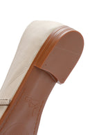 Women's Beige Strap Leather Ballerinas | Derimod Women's Beige Strap Leather Ballerinas | Derimod
