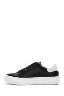 Women's Black Lace-Up Leather Sneaker | Derimod Women's Black Lace-Up Leather Sneaker | Derimod