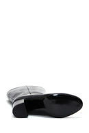 Women's Black Leather Thick Heeled Boots | Derimod Women's Black Leather Thick Heeled Boots | Derimod