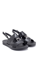 Kadın Yılan Baskılı Casual Sandalet | Derimod Kadın Yılan Baskılı Casual Sandalet | Derimod
