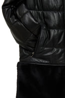 Avoriaz Women's Black Teddy Leather Coat | Derimod Avoriaz Women's Black Teddy Leather Coat | Derimod