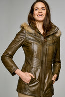 Rio Women's Leather Jacket | Derimod Rio Women's Leather Jacket | Derimod