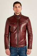 Bern Men's Leather Jacket | Derimod Bern Men's Leather Jacket | Derimod