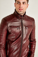 Bern Men's Leather Jacket | Derimod Bern Men's Leather Jacket | Derimod