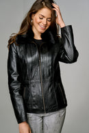 Hermosa Women's Leather Jacket | Derimod Hermosa Women's Leather Jacket | Derimod