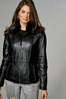 Hermosa Women's Leather Jacket | Derimod Hermosa Women's Leather Jacket | Derimod