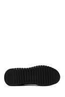 Men's Black Lace-Up Thick-Soled Leather Casual Sneaker | Derimod Men's Black Lace-Up Thick-Soled Leather Casual Sneaker | Derimod