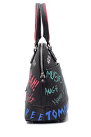 Women's Text Patterned Shoulder Bag | Derimod Women's Text Patterned Shoulder Bag | Derimod