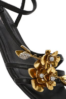 Women's Black Ankle Buckle Stoned Sandals | Derimod Women's Black Ankle Buckle Stoned Sandals | Derimod