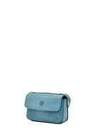 Women's Blue Printed Long Strap Crossbody Bag | Derimod Women's Blue Printed Long Strap Crossbody Bag | Derimod