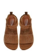 Women's Tan Thick-Soled Suede Sandals | Derimod Women's Tan Thick-Soled Suede Sandals | Derimod