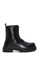 Women's Black Thick Soled Leather Boots | Derimod Women's Black Thick Soled Leather Boots | Derimod
