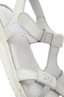 Women's White Strappy Leather Comfort Sandals | Derimod Women's White Strappy Leather Comfort Sandals | Derimod