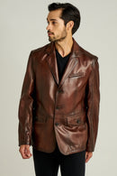 Belmondo Men's Leather Jacket | Derimod Belmondo Men's Leather Jacket | Derimod