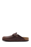 Birkenstock Men's Brown Boston Nubuck Leather Slippers | Derimod Birkenstock Men's Brown Boston Nubuck Leather Slippers | Derimod