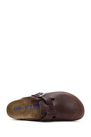 Birkenstock Men's Brown Boston Nubuck Leather Slippers | Derimod Birkenstock Men's Brown Boston Nubuck Leather Slippers | Derimod