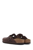 Birkenstock Men's Brown Boston Nubuck Leather Slippers | Derimod Birkenstock Men's Brown Boston Nubuck Leather Slippers | Derimod