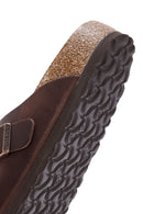 Birkenstock Men's Brown Boston Nubuck Leather Slippers | Derimod Birkenstock Men's Brown Boston Nubuck Leather Slippers | Derimod