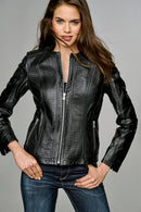 Linet Women's Leather Jacket | Derimod Linet Women's Leather Jacket | Derimod