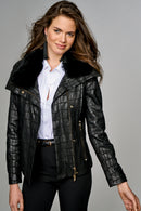 Donatella Women's Leather Jacket | Derimod Donatella Women's Leather Jacket | Derimod