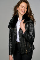 Donatella Women's Leather Jacket | Derimod Donatella Women's Leather Jacket | Derimod