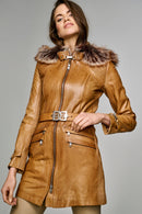 Bianca Women's Leather Jacket | Derimod Bianca Women's Leather Jacket | Derimod