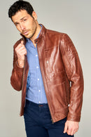 Logan Men's Leather Jacket | Derimod Logan Men's Leather Jacket | Derimod