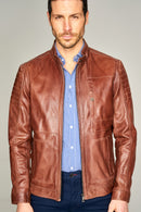 Logan Men's Leather Jacket | Derimod Logan Men's Leather Jacket | Derimod