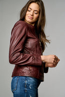 Linet Women's Leather Jacket | Derimod Linet Women's Leather Jacket | Derimod