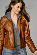 Weekend Women's Leather Jacket | Derimod Weekend Women's Leather Jacket | Derimod