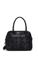 Woman Black Long-Strap Printed Shoulder Bag | Derimod Woman Black Long-Strap Printed Shoulder Bag | Derimod