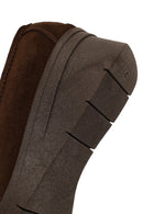 Women's Brown Buckled Wedge Heel Suede Leather Comfort Loafer | Derimod Women's Brown Buckled Wedge Heel Suede Leather Comfort Loafer | Derimod