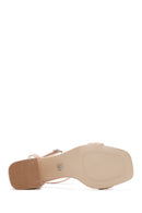Women's Beige Ankle Strap Chunky Heel Sandals | Derimod Women's Beige Ankle Strap Chunky Heel Sandals | Derimod