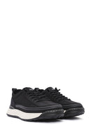Men's Black Lace-Up Fabric Sneakers | Derimod Men's Black Lace-Up Fabric Sneakers | Derimod