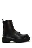 Women's Black Thick Soled Leather Boots | Derimod Women's Black Thick Soled Leather Boots | Derimod