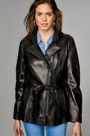Sylvia Women's Leather Jacket | Derimod Sylvia Women's Leather Jacket | Derimod
