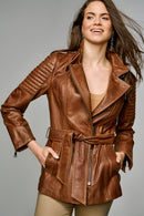 Sylvia Women's Leather Jacket | Derimod Sylvia Women's Leather Jacket | Derimod