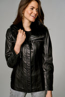 Emily Women's Leather Jacket | Derimod Emily Women's Leather Jacket | Derimod