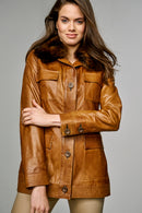 Cornelia Women's Leather Jacket | Derimod Cornelia Women's Leather Jacket | Derimod