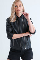 Lena Women's Leather Jacket | Derimod Lena Women's Leather Jacket | Derimod