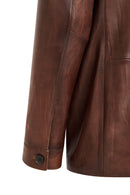 Kevin Men's Camel Blazer Leather Jacket | Derimod Kevin Men's Camel Blazer Leather Jacket | Derimod