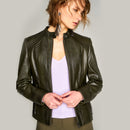 Janet Women's Leather Jacket | Derimod Janet Women's Leather Jacket | Derimod