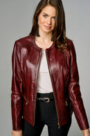 Arya Women's Leather Jacket | Derimod Arya Women's Leather Jacket | Derimod