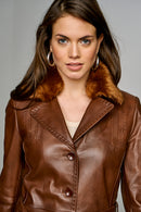 Mathilda Women's Leather Jacket | Derimod Mathilda Women's Leather Jacket | Derimod