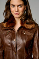 Rebecca Women's Leather Jacket | Derimod Rebecca Women's Leather Jacket | Derimod