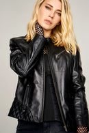 Latinia Women's Leather Jacket | Derimod Latinia Women's Leather Jacket | Derimod
