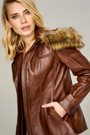 Veronica Women's Leather Jacket | Derimod Veronica Women's Leather Jacket | Derimod
